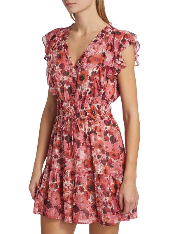 Paige Muriel Floral Silk Chiffon Minidress 3
