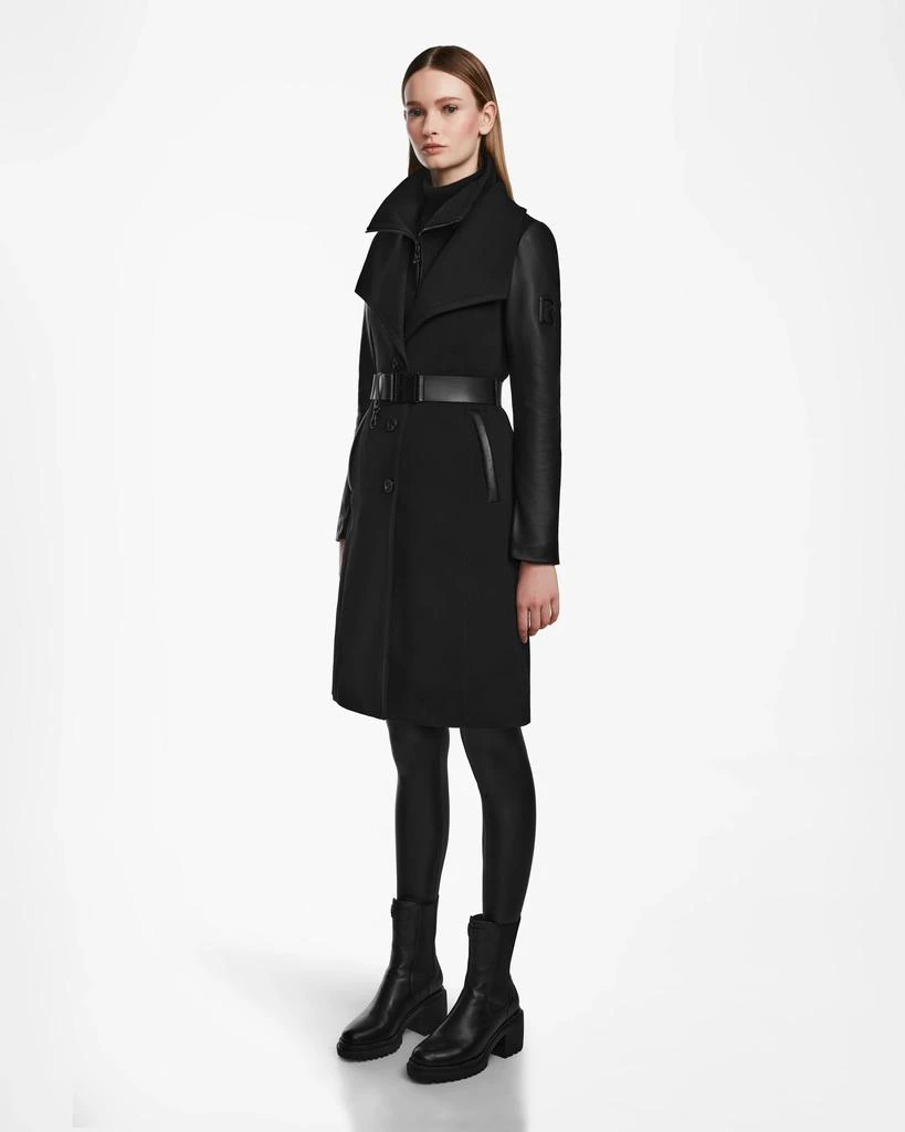 RUDSAK CELESTE WOMEN'S COAT WITH LEATHER SLEEVES 3
