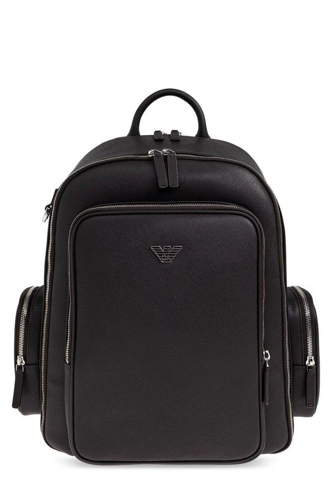 Emporio Armani Emporio Armani Logo Plaque Zipped Backpack