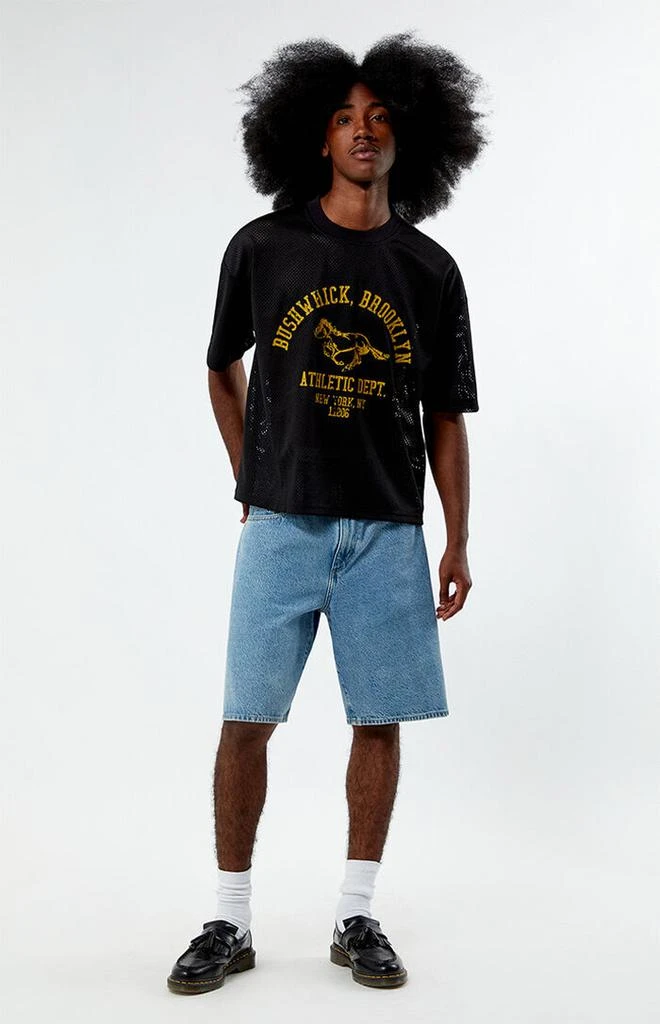 PacSun Black Leagues Mesh Boxy Cropped Jersey T-Shirt 4