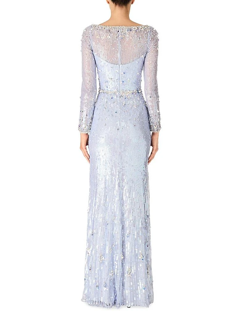 Jenny Packham Kestra Sequined Sheath Gown 3