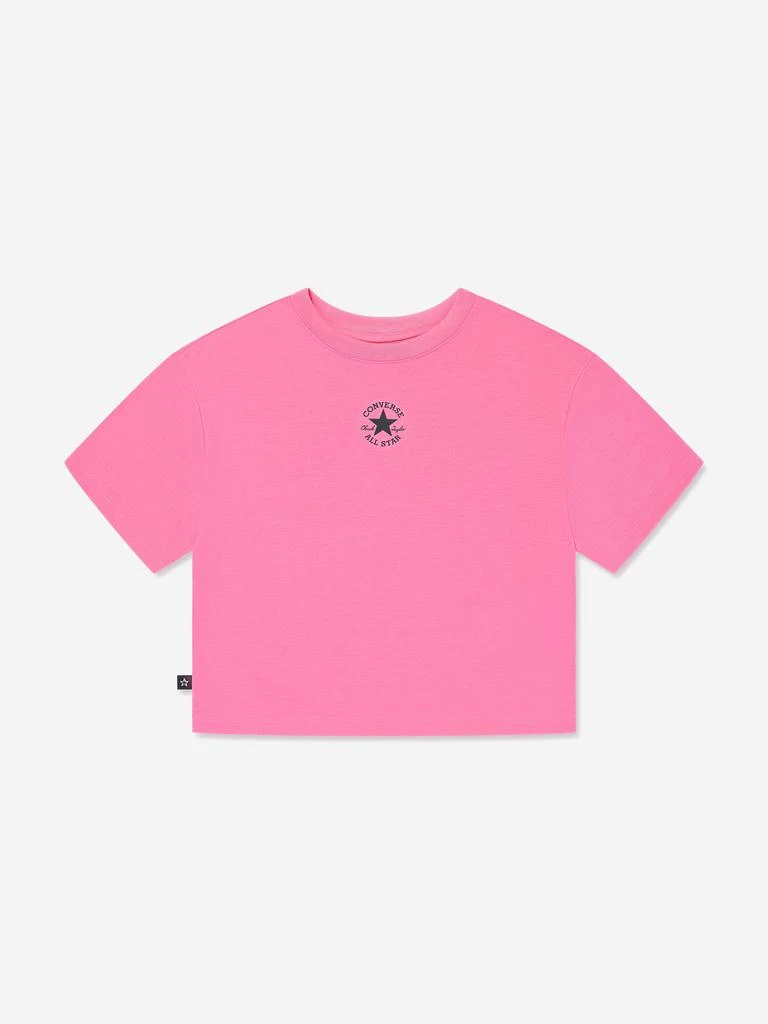 Converse Converse Girls Chuck Patch Boxy T-Shirt in Pink 1