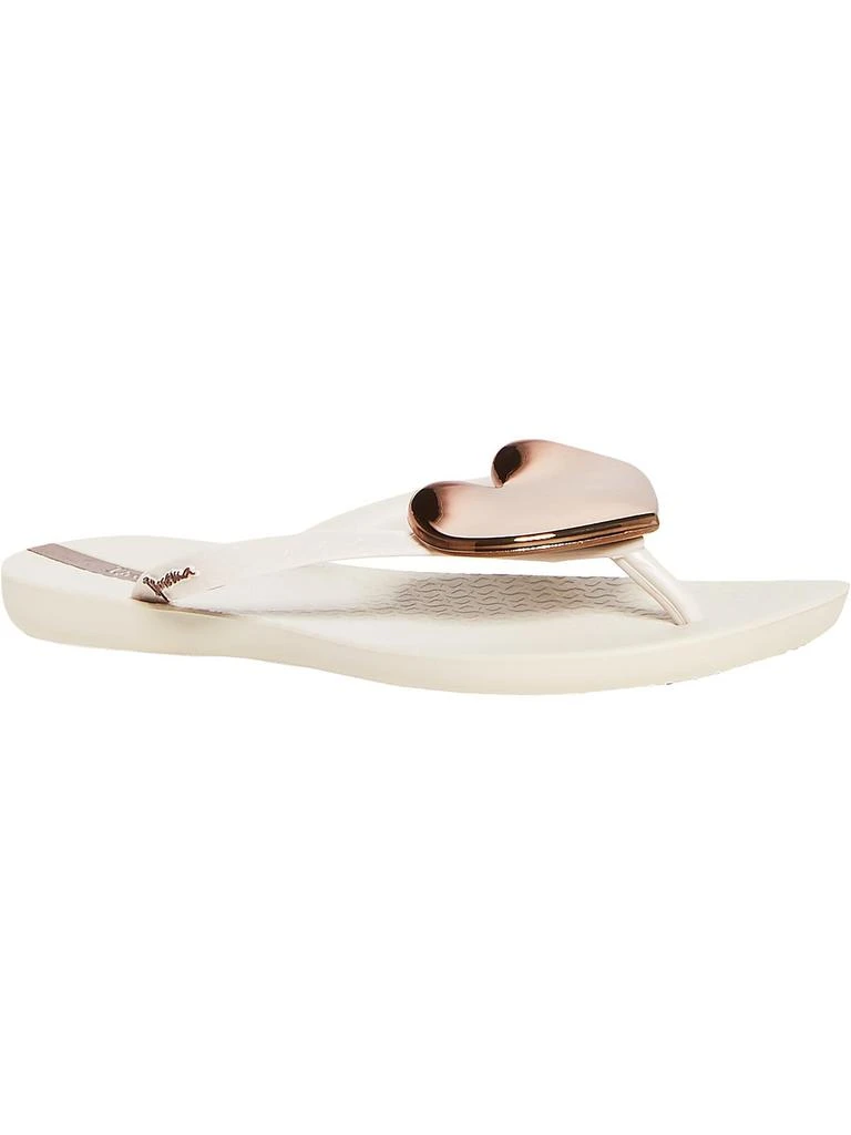Ipanema Wave Heart Womens Metallic Thongs Flip-Flops 1