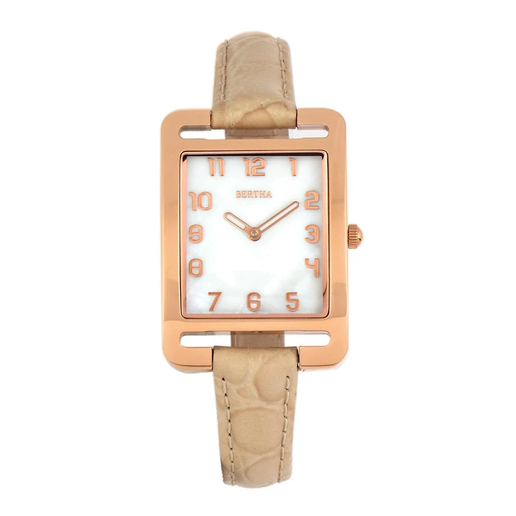BERTHA Marisol Swiss MOP Leather-Band Watch 1