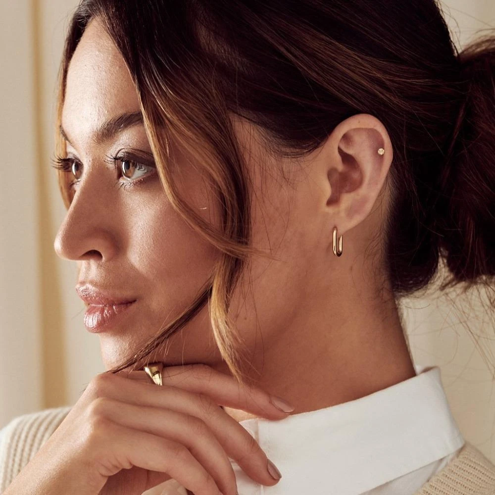 Orelia London Mini Oval Hoop Earrings 2