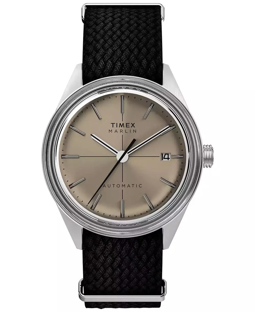 Timex Men's Mechanical Automatic Black Nylon Strap Watch, 38mm 1