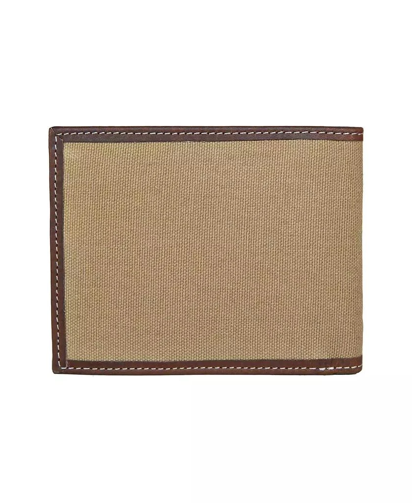 Lucky Brand Men's Canvas with Leather Trim Bifold Wallet 2