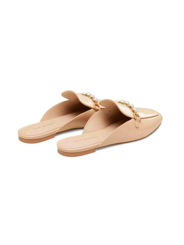 Stuart Weitzman Perla Pearl-Studded Patent Leather Flat Mules 3