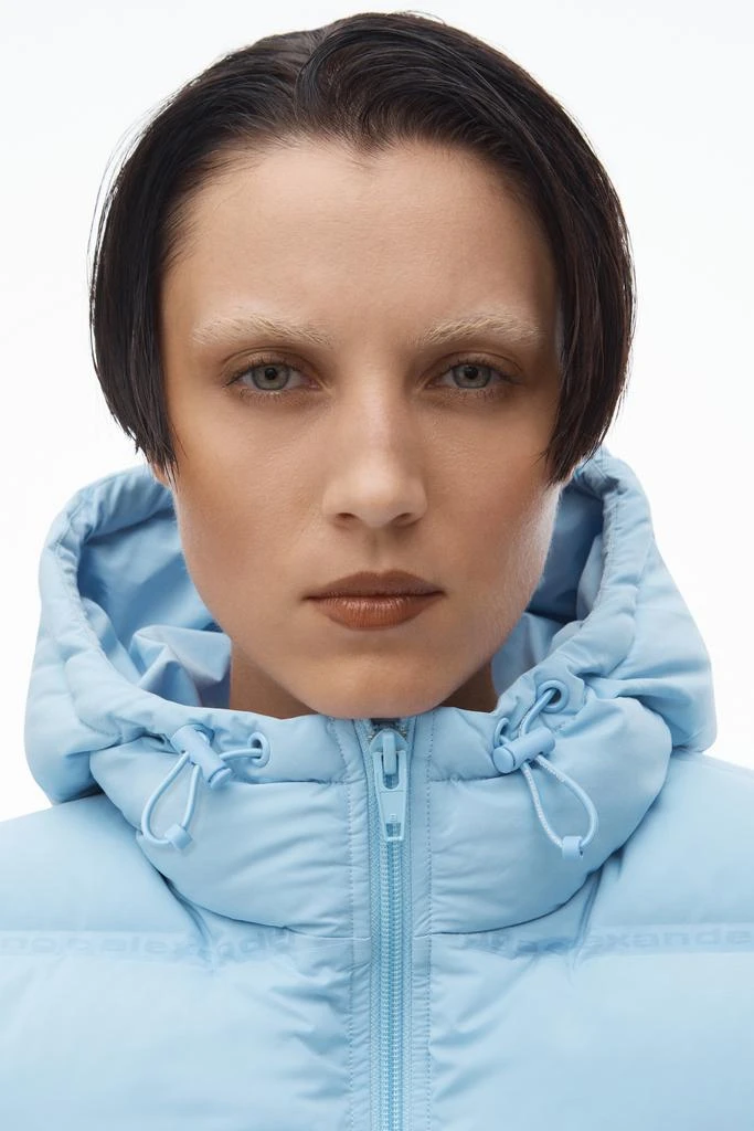 Alexander Wang cropped hooded puffer vest with reflective logo 4