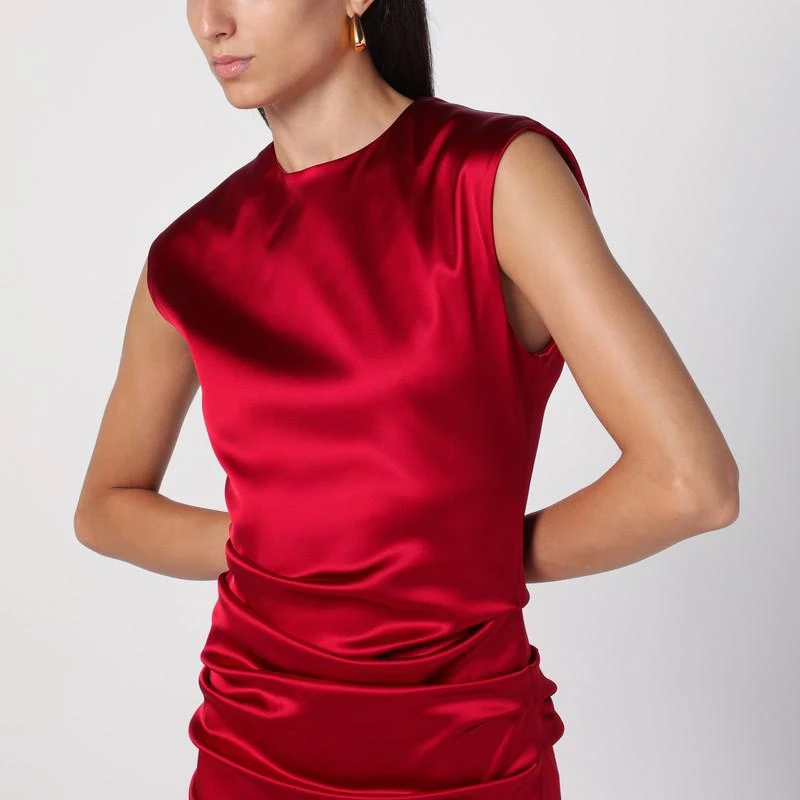 Max Mara Pianoforte Red long sleeveless dress 5