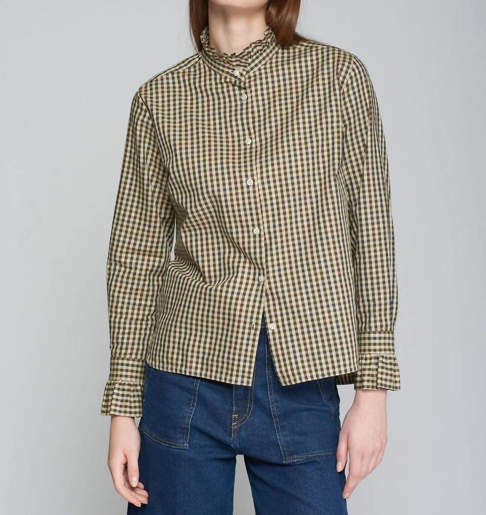 VILAGALLO Nicola Shirt In Olive Check