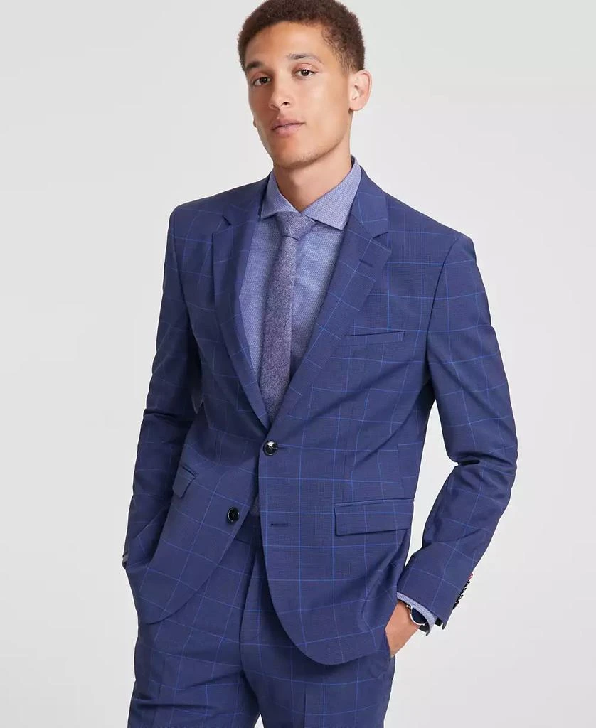 Hugo Boss Men's Modern-Fit Windowpane Check Suit Jacket 1