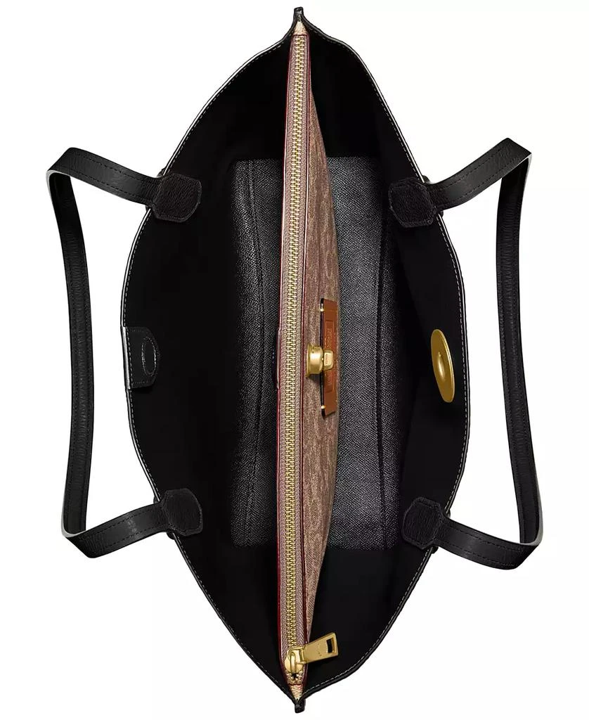 Coach Colorblock Leather with Coated Canvas Signature Interior Willow Tote 3
