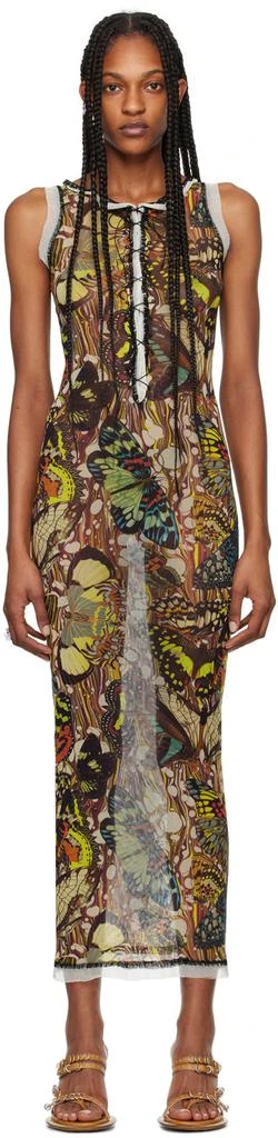Jean Paul Gaultier Yellow & Beige 'The Butterfly' Maxi Dress 1