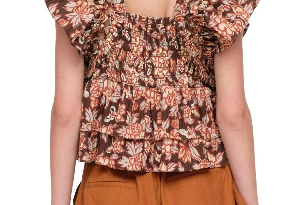 Sea Sea - EMELIA PRINT FLUTTER SLEEVE TOP 3