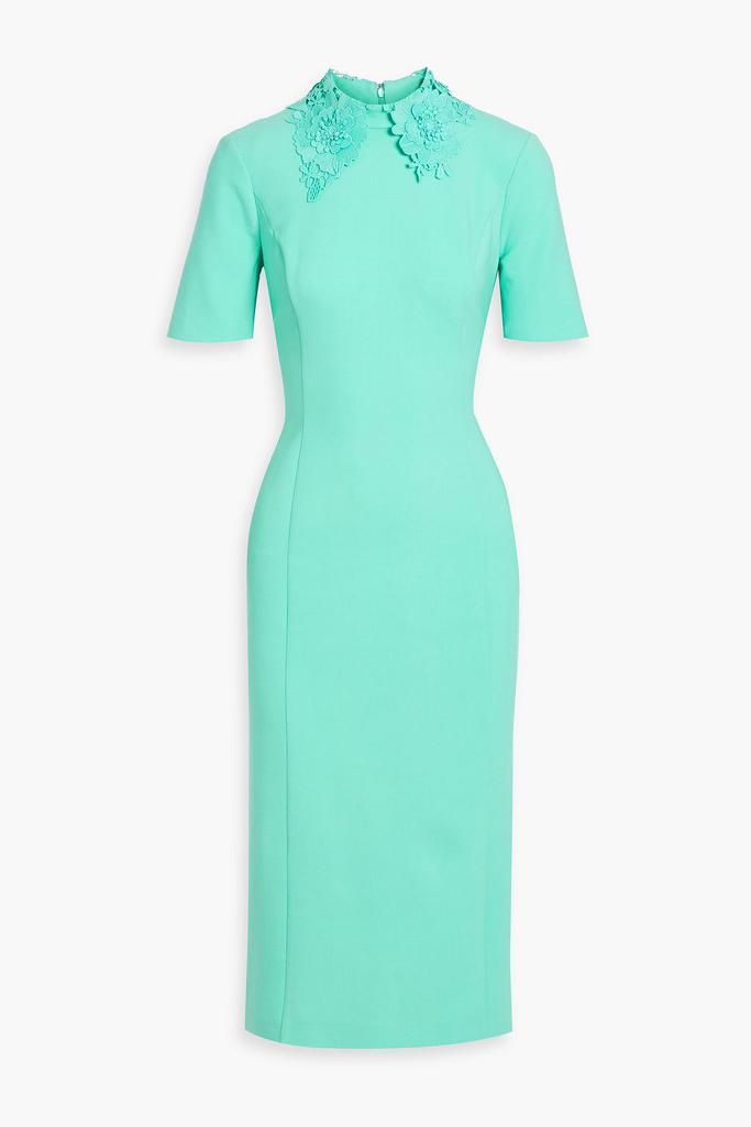 Oscar de la Renta Guipure lace-trimmed wool-blend crepe mini dress