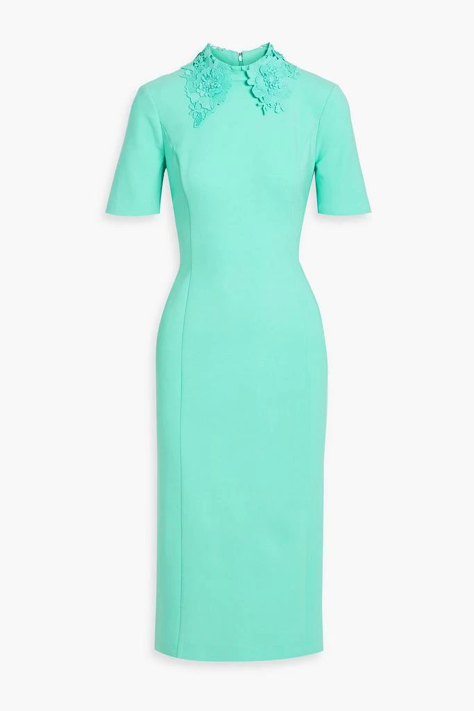 Oscar de la Renta Guipure lace-trimmed wool-blend crepe mini dress 1