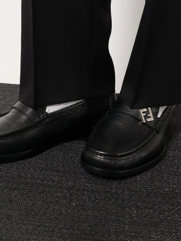 Fendi FF Metal leather loafers 2