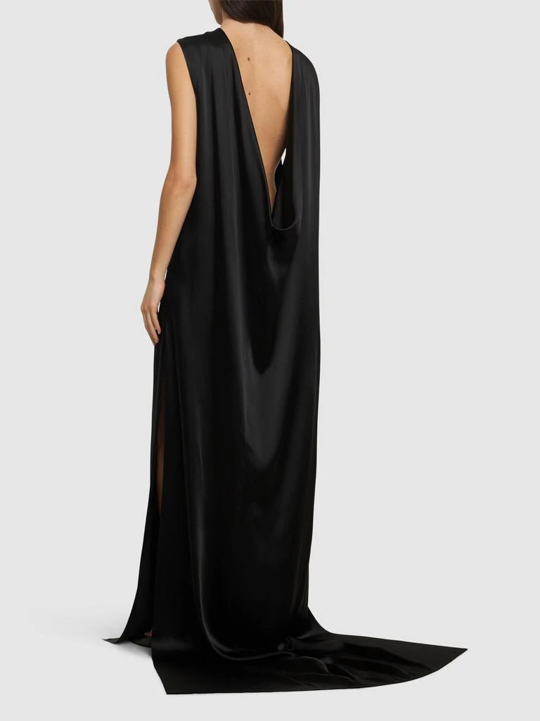 ANN DEMEULEMEESTER Fida Open Back Fluid Satin Long Dress 2