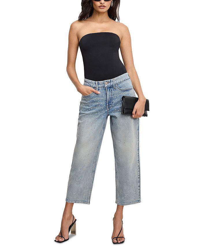 Good American Crystal Stars Good 90s Ankle Jeans in Indigo908
