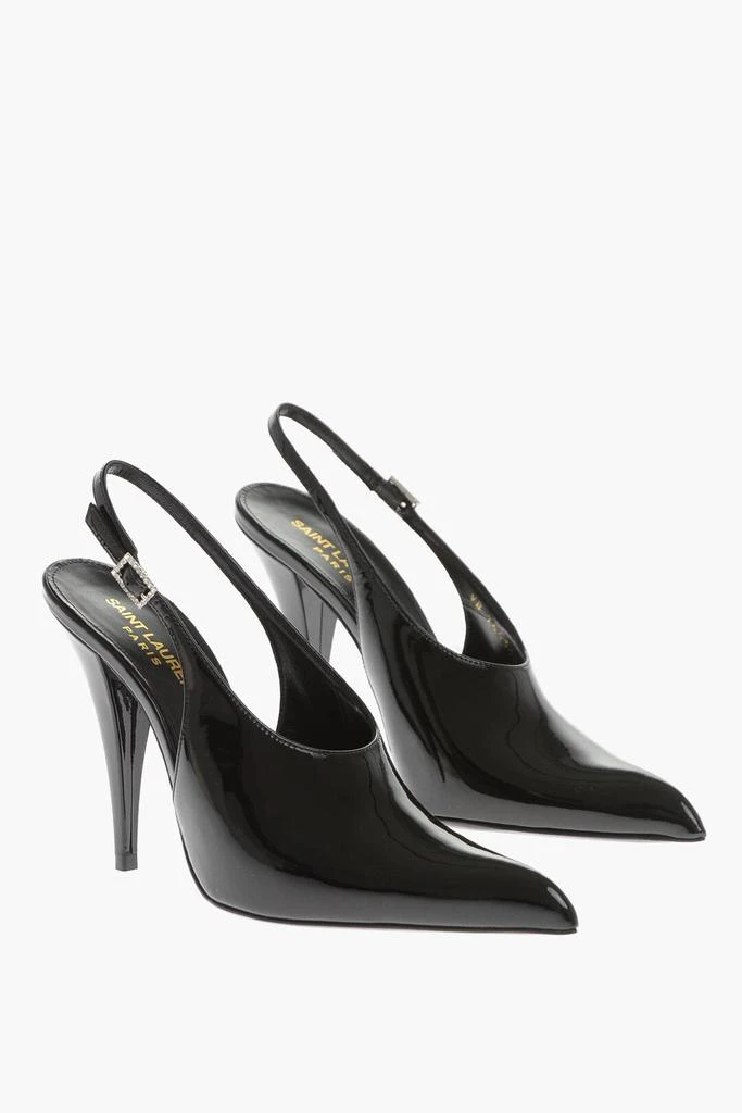 Yves Saint Laurent Patent Leather Slingbacks With Cone Heel 12Cm 1