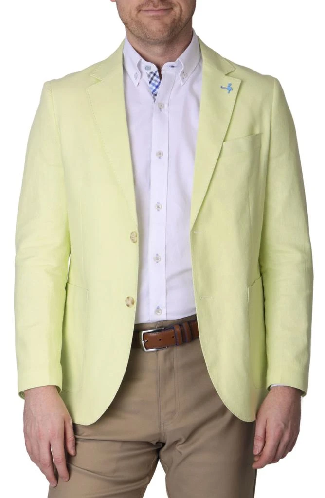 TailorByrd Solid Notch Lapel Linen Blend Sport Coat 1