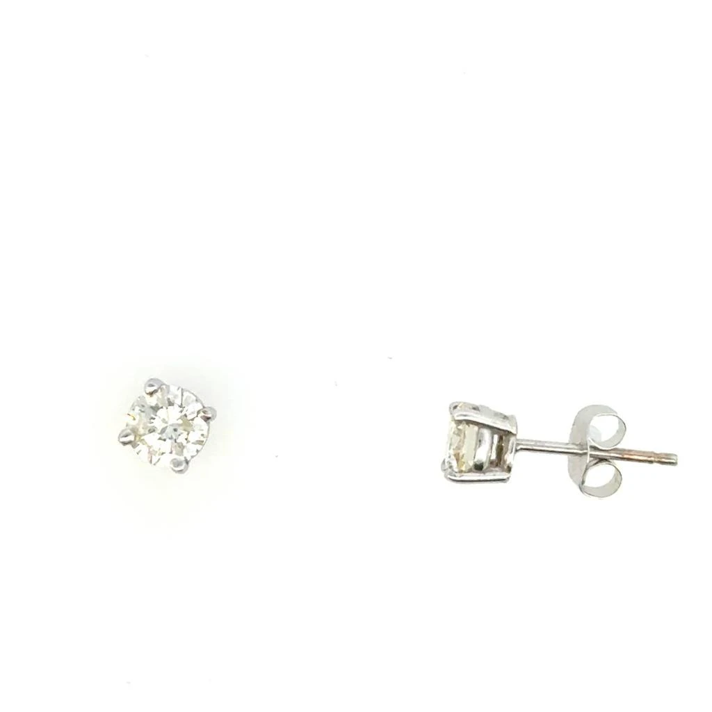 AAMIAA Aamiaa - 0.75 Carat Natural Diamond Round Brilliant Stud Earrings 2