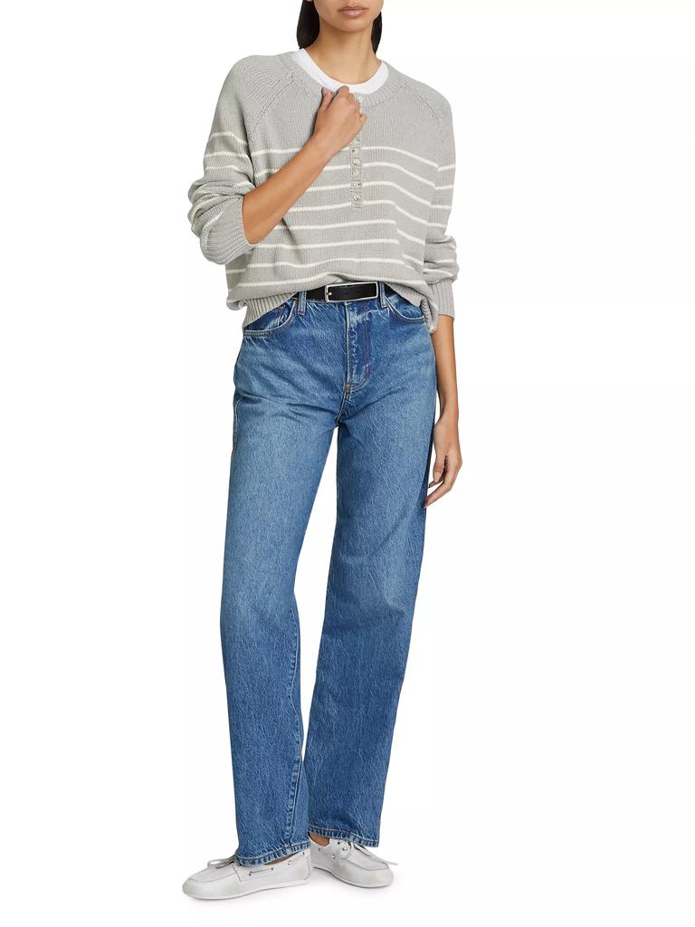 The Normal Brand Josefine Cotton Henley Sweater