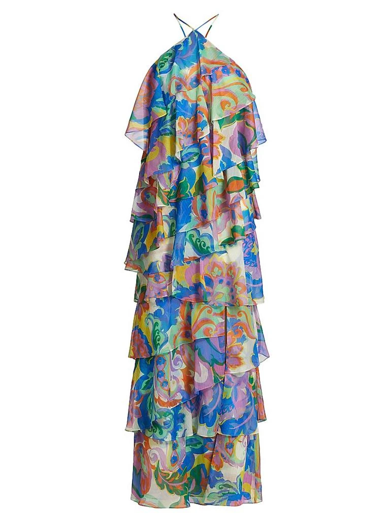 Amanda Uprichard Poise Floral Tiered Ruffle Maxi Dress 1
