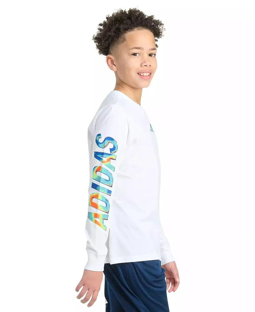 Adidas Big Boys Long-Sleeve Spectrum of Light Logo Graphic Cotton T-Shirt 4