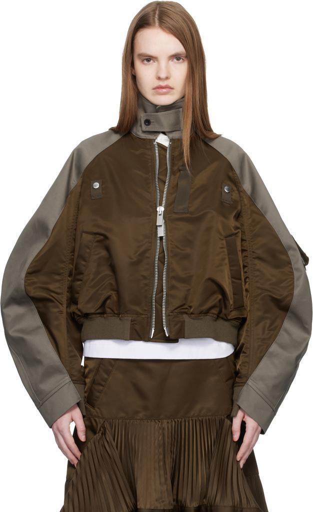 Sacai Beige Cotton Gabardine x Nylon Twill Blouson - Jackets