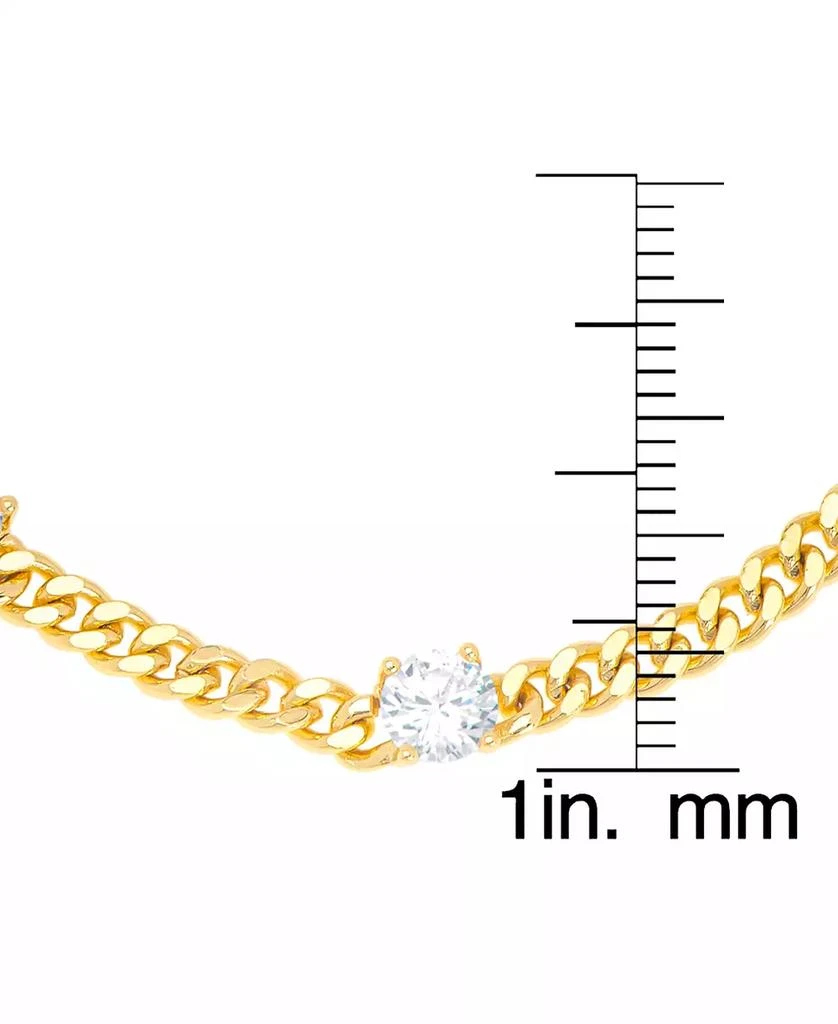 Macy's Gold Plated Cubic Zirconia Cuban Link Bracelet 2