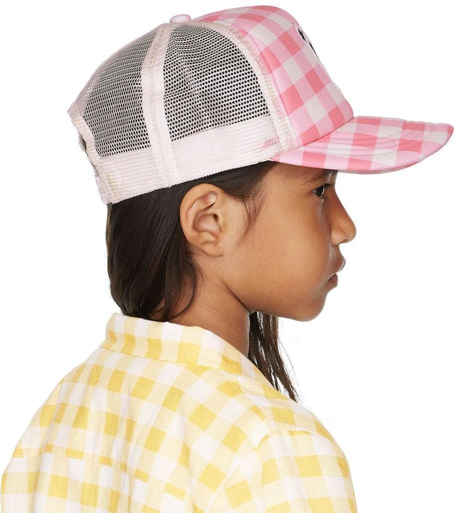 Mini Rodini Kids Pink Panda Gingham Cap 3