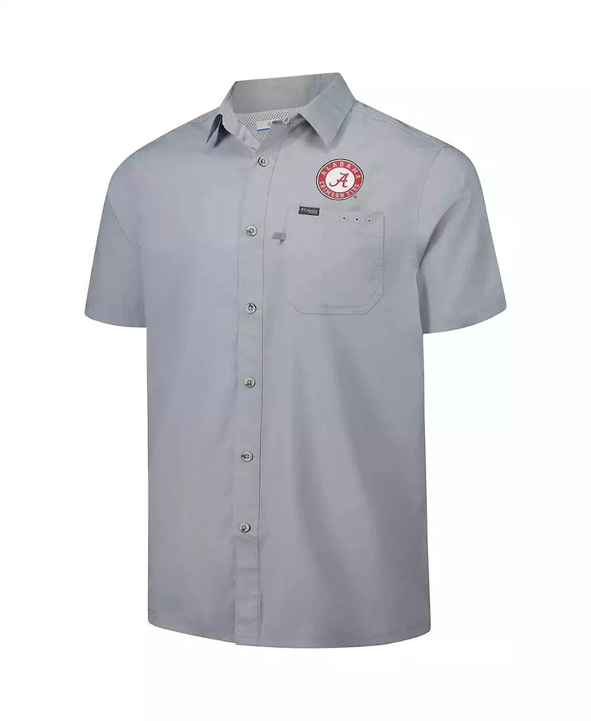 Columbia Men's Gray Alabama Crimson Tide PFG Slack Tide Omni-Shade Button-Up Camp Shirt 2