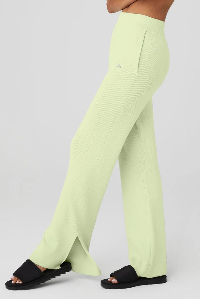 Alo Knit High-Waist Salana Wide Leg Pant - Iced Green Tea 3