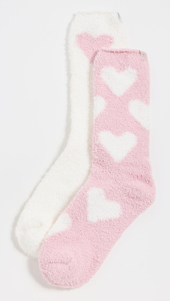 Barefoot Dreams CozyChic Heart Print Socks Set