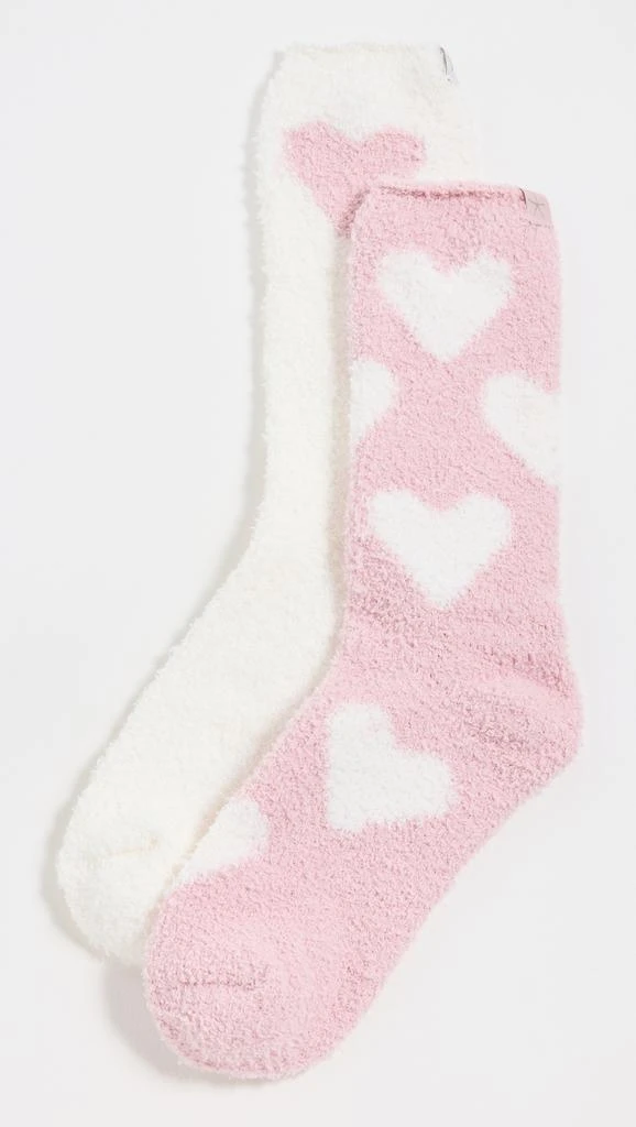Barefoot Dreams CozyChic Heart Print Socks Set 1