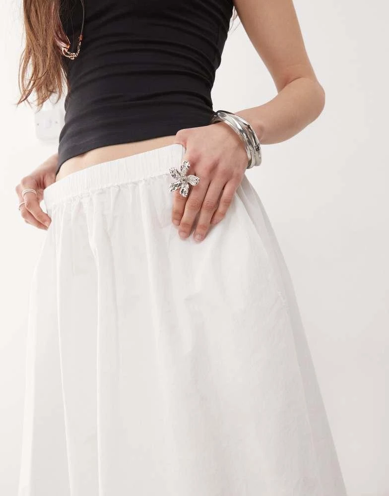 Weekday Weekday poplin midi skirt in white 3
