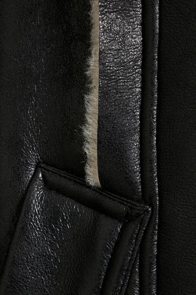 STAND STUDIO Frankie double-breasted faux shearling coat 4