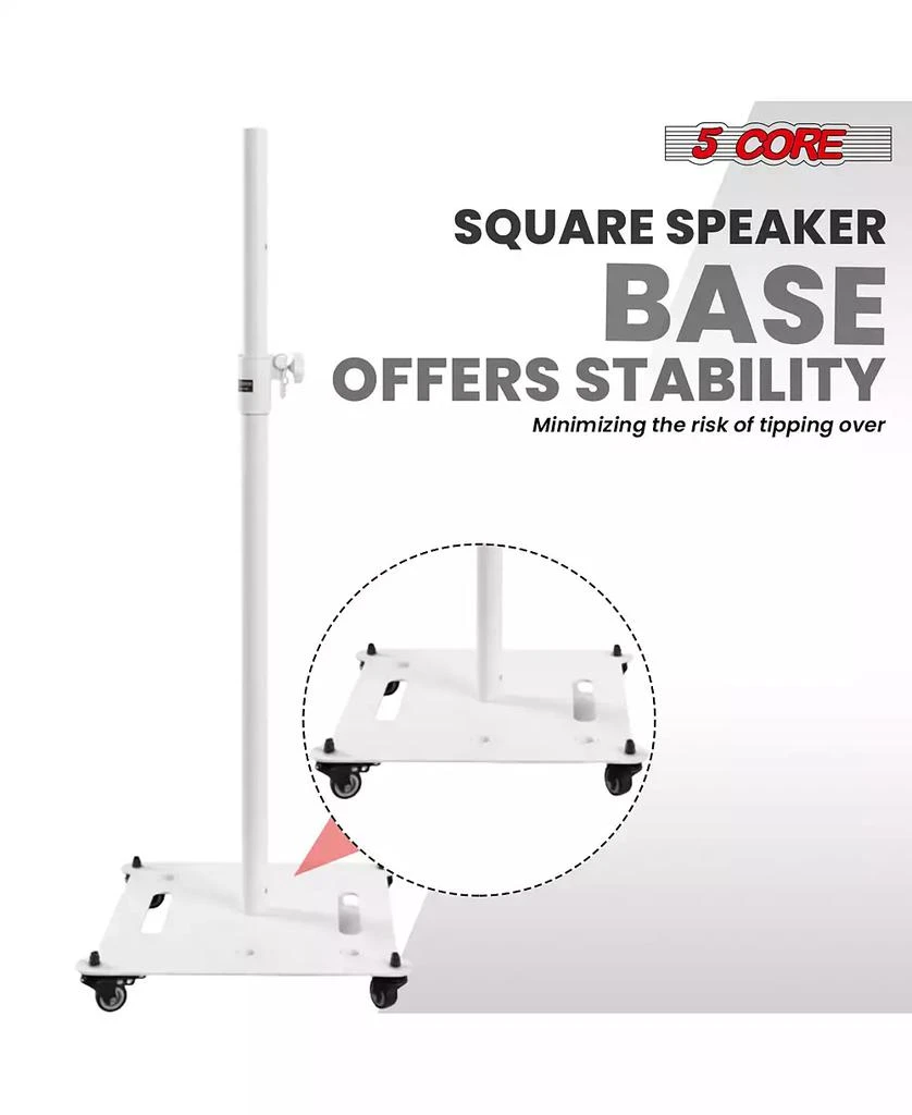 5 Core Speaker Stand 2Pc Heavy Duty Adjustable Height 61" DJ PA Stands 35mm Mount 100Lb Capacity 7