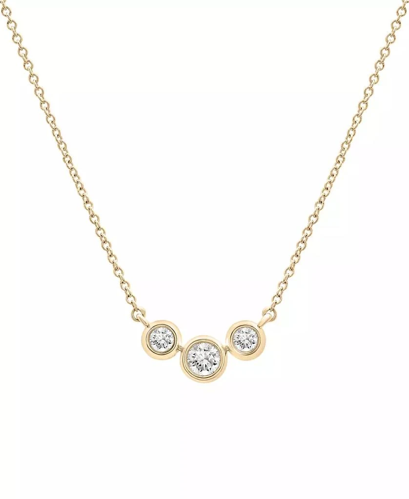 Wrapped Diamond Triple Bezel 17" Pendant Necklace (1/4 ct. t.w.) in 10k Gold, Created for Macy's 1