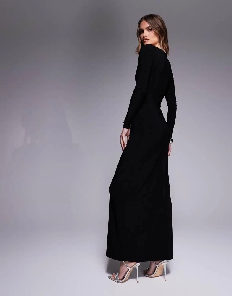 Shop ASOS DESIGN long sleeve heart trim maxi dress with keyhole cut out in  black on Sale at BeyondStyle  Get 78% Off ASOS DESIGN long sleeve heart  trim maxi dress with