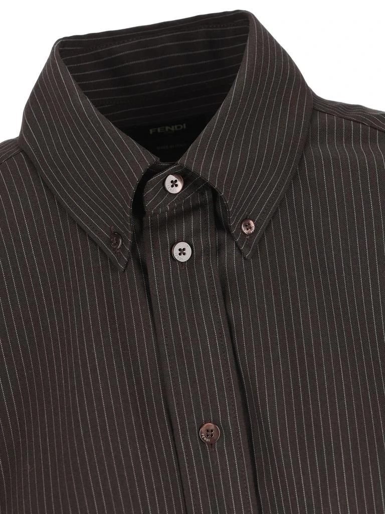 Fendi Fendi Long Sleeved Pinstriped Lace Shirt 4