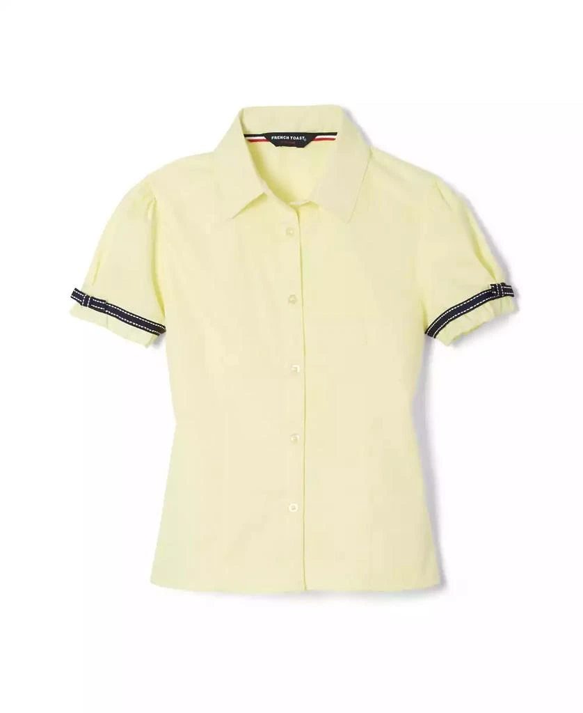 French Toast Little Girls Short Sleeve Ribbon Bow Blouse 1