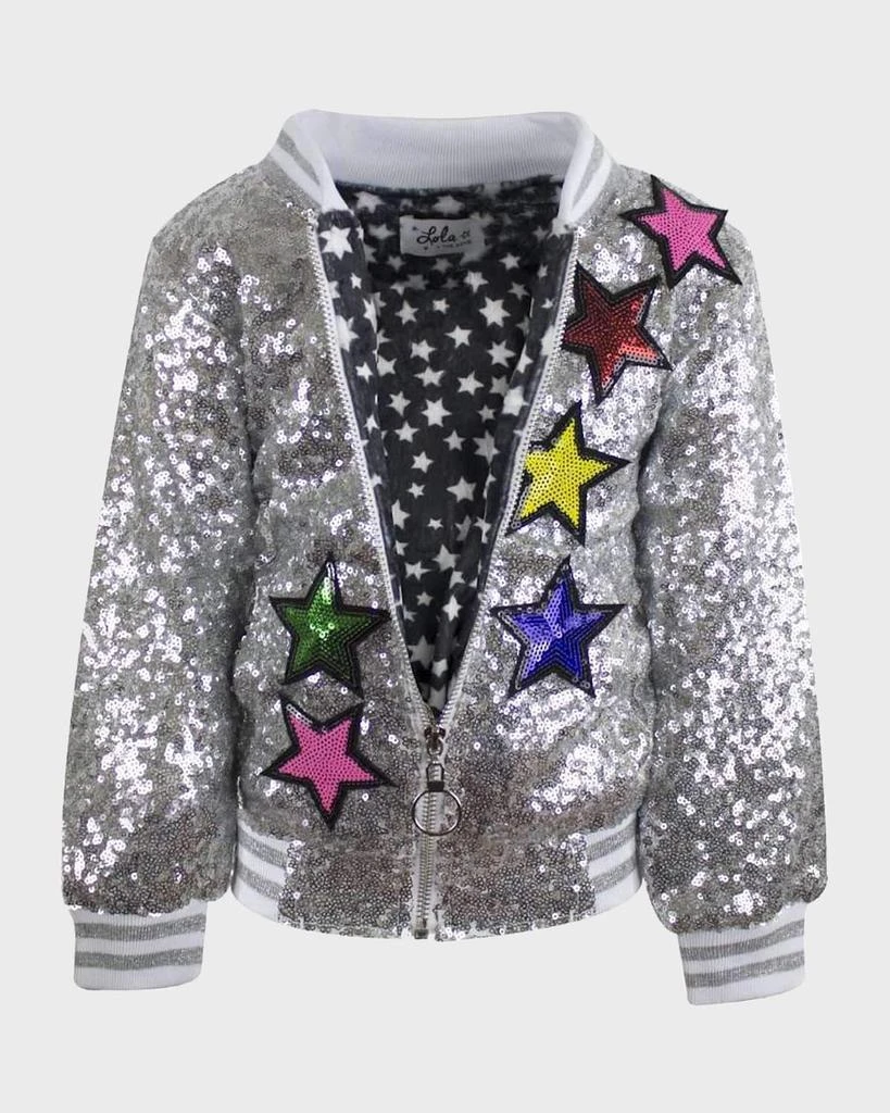 Lola + The Boys Girl's Unicorn Sequined Bomber Jacket, Size 2-14 1