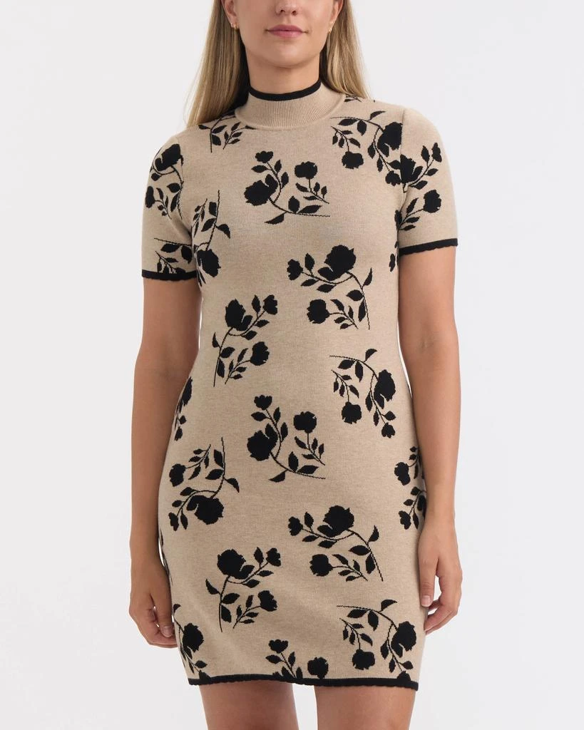 Ellen Tracy Women’s Floral Short Sleeve Sweater Dress 1