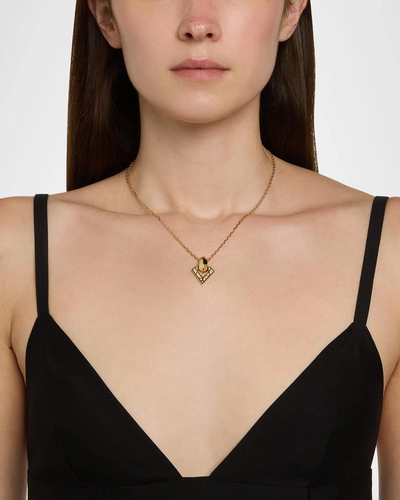 Dries Criel 18K Yellow Gold Diamond Cross Brute Pendant Necklace 2