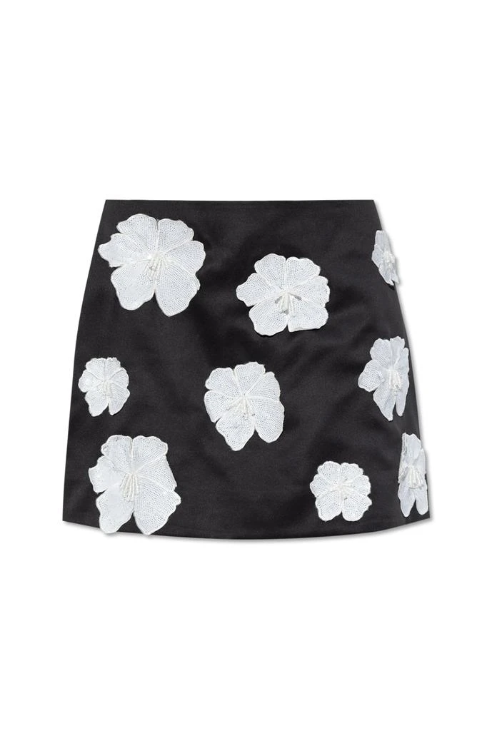 ROTATE Birger Christensen Skirt with floral motif appliqués 1