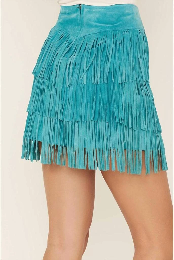 Scully Scully - Fringe Tiered Suede Mini Skirt 4