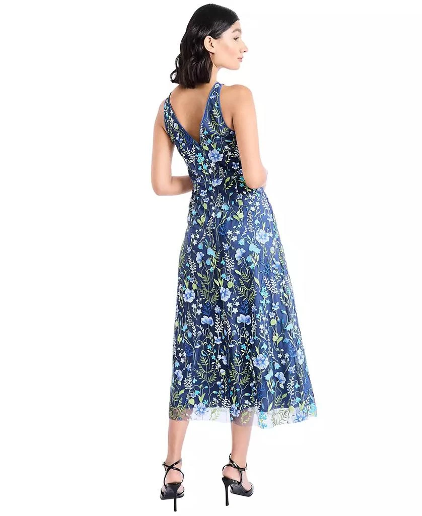 Maggy London Women's Embroidered Floral Midi Nylon Dress - Dresses & Skirts  - Free Shipping - BeyondStyle